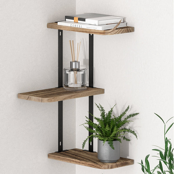 Artiss Floating Wall Shelves Brackets 3 Tiers Corner Display DIY Wall Mount Rack Artiss