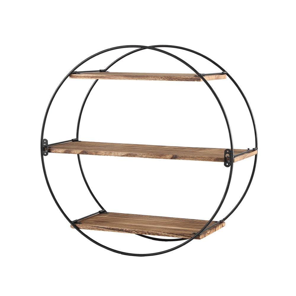 Artiss Floating Wall Shelves Brackets Round 3 Tiers Display DIY Wall Mount Rack Artiss