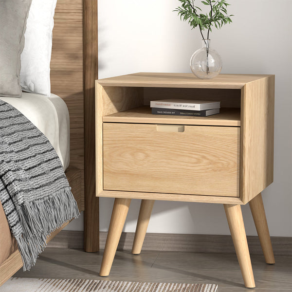 Artiss Bedside Table Side End Table Shelf Drawers Nightstand Bedroom Storage Artiss