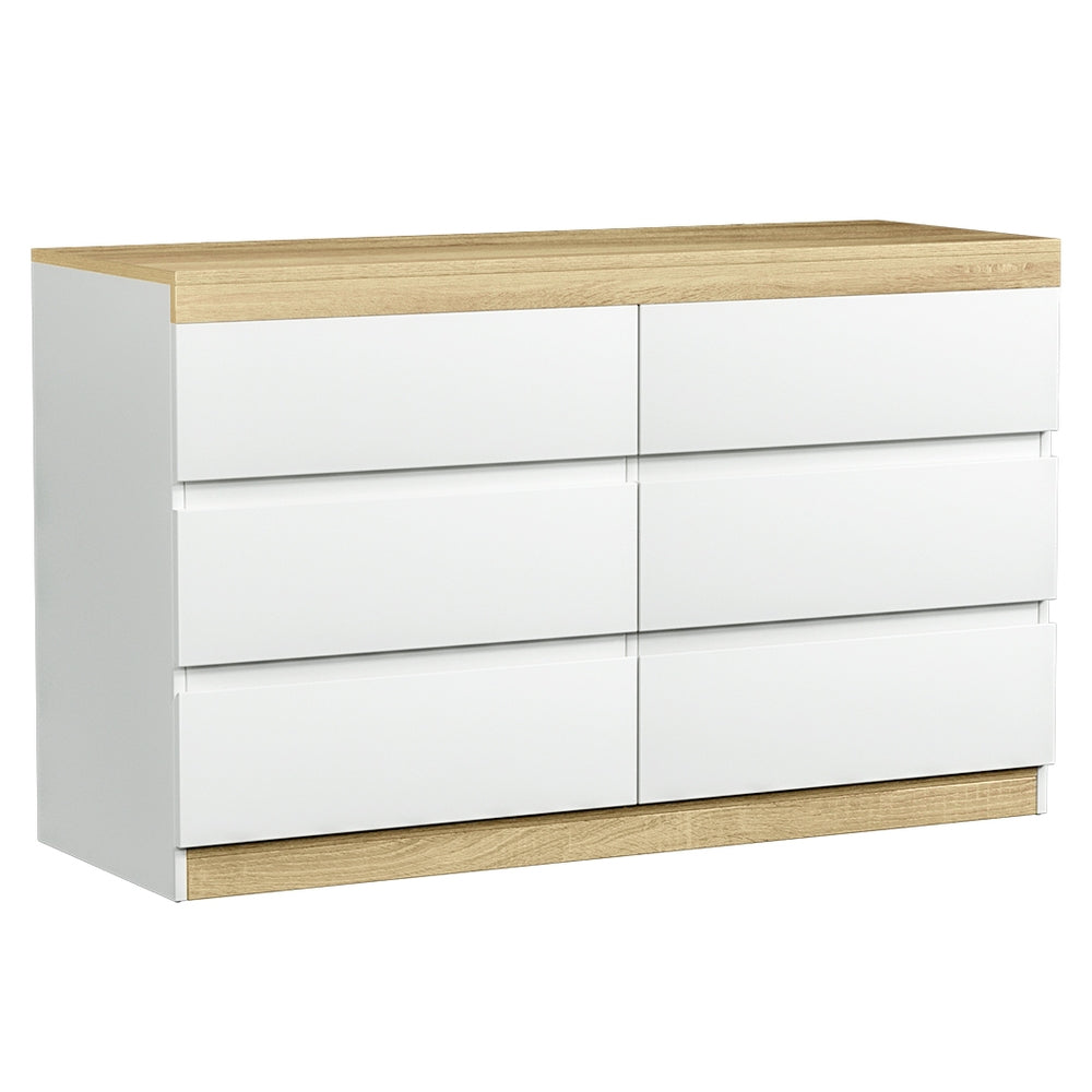 Artiss 6 Chest of Drawers Cabinet Dresser Table Tallboy Storage Bedroom White Artiss