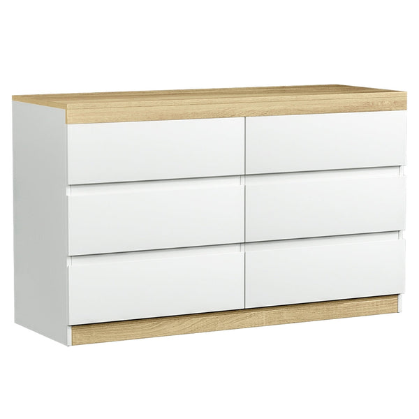 Artiss 6 Chest of Drawers Cabinet Dresser Table Tallboy Storage Bedroom White Artiss