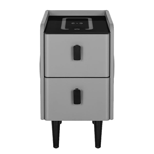 Artiss Smart Bedside Table 2 Drawers with Wireless Charging LED Lights Grey Artiss