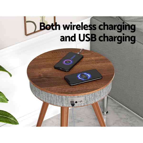Artiss Smart Coffee Table Side End Tables Wireless Charging Bluetooth Speaker Artiss