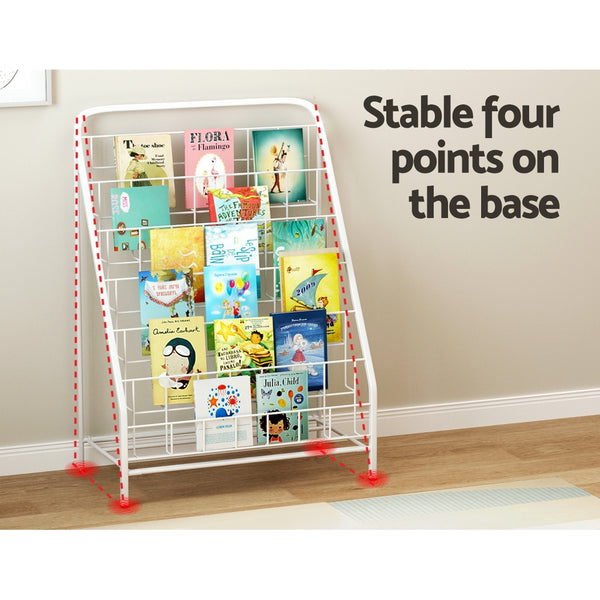 Keezi 6 Tiers Kids Bookshelf Magazine Rack Children Bookcase Organiser Foldable Keezi
