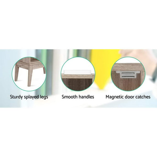 Artiss CD DVD Media Storage Display Shelf Folding Cabinet Bookshelf Bluray Rack Oak freeshipping - Awezingly