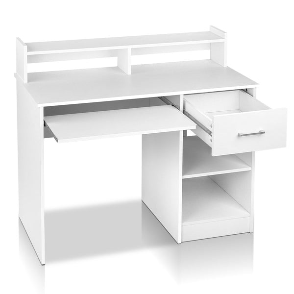 Artiss Office Computer Desk with Storage - White freeshipping - Awezingly