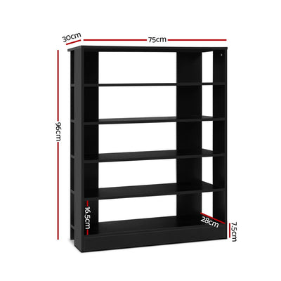 Artiss 6-Tier Shoe Rack Cabinet - Black
