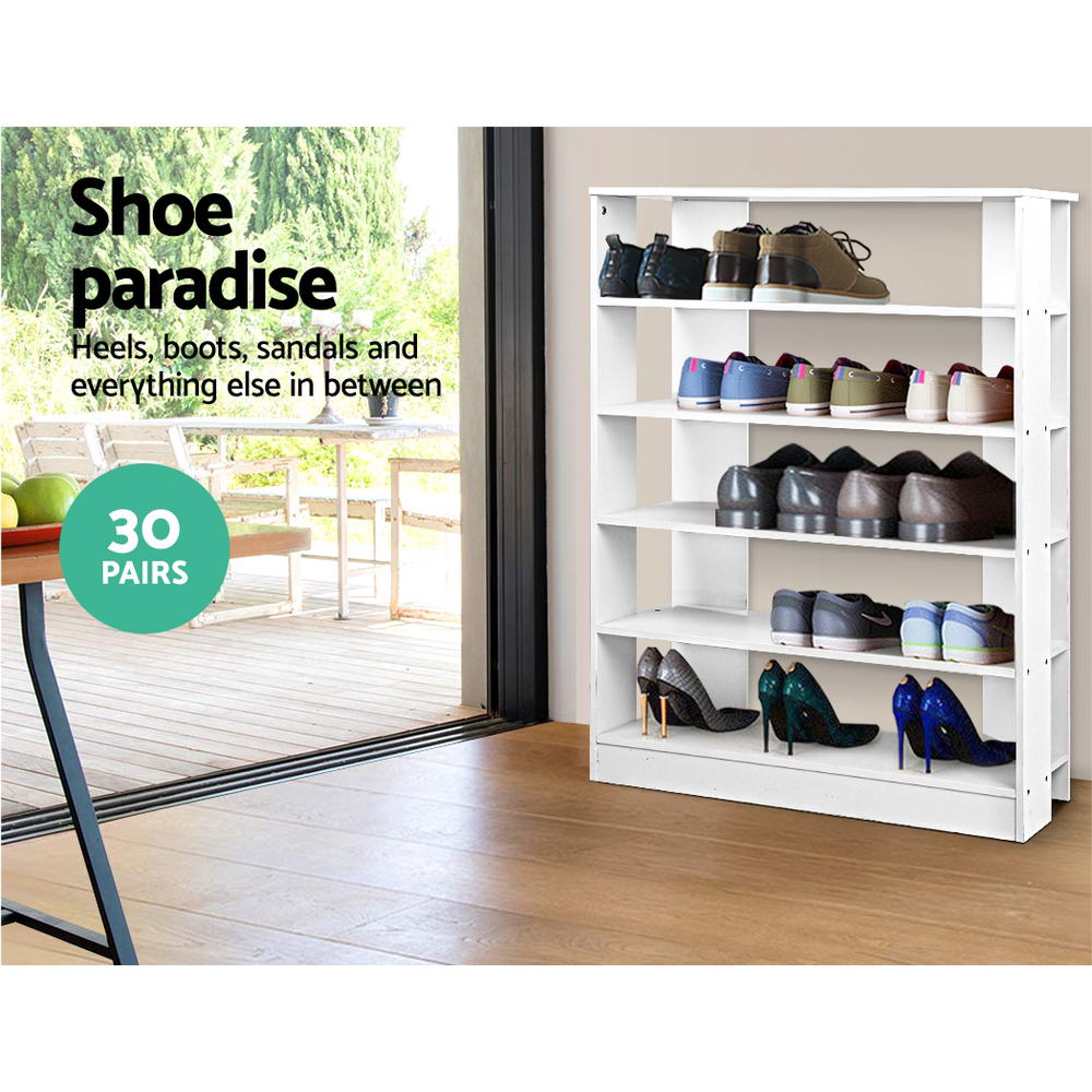 Artiss 6-Tier Shoe Rack Cabinet - White freeshipping - Awezingly