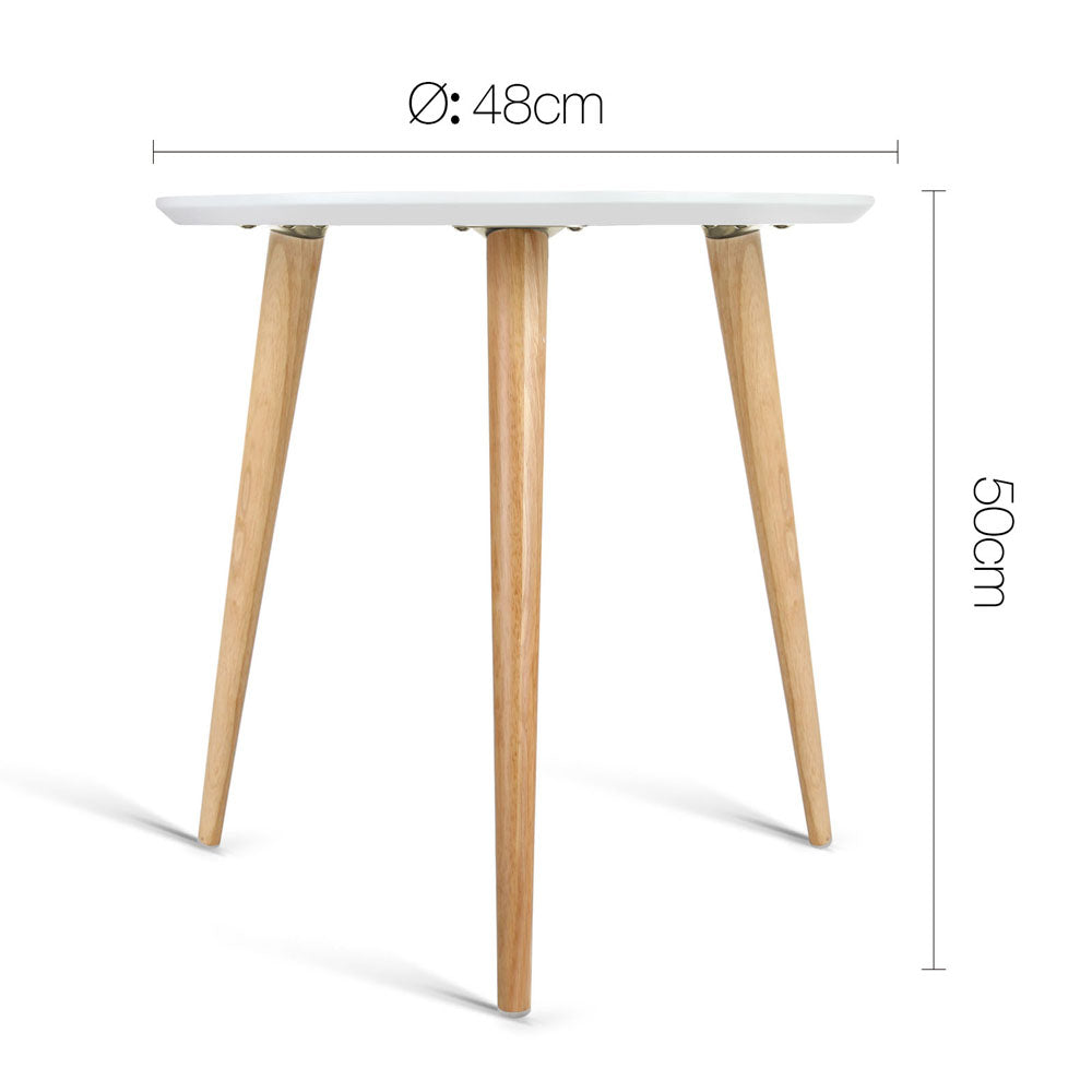 Artiss Round Side Table - White freeshipping - Awezingly