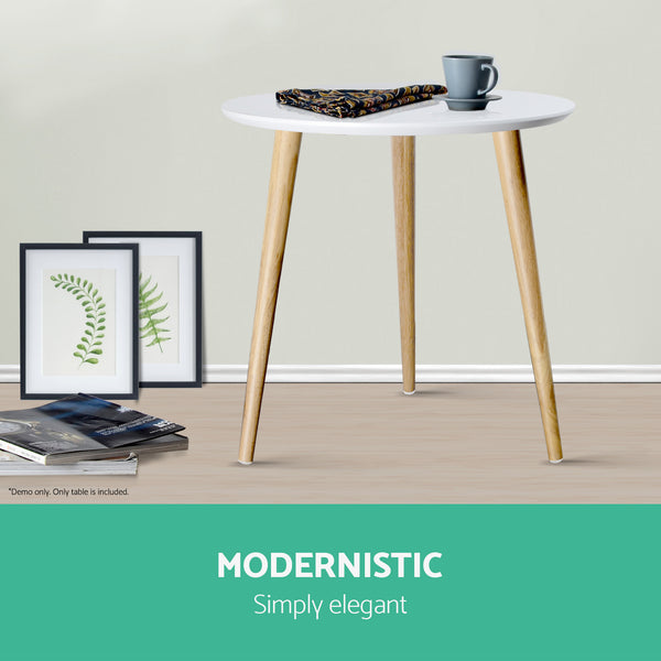 Artiss Round Side Table - White freeshipping - Awezingly