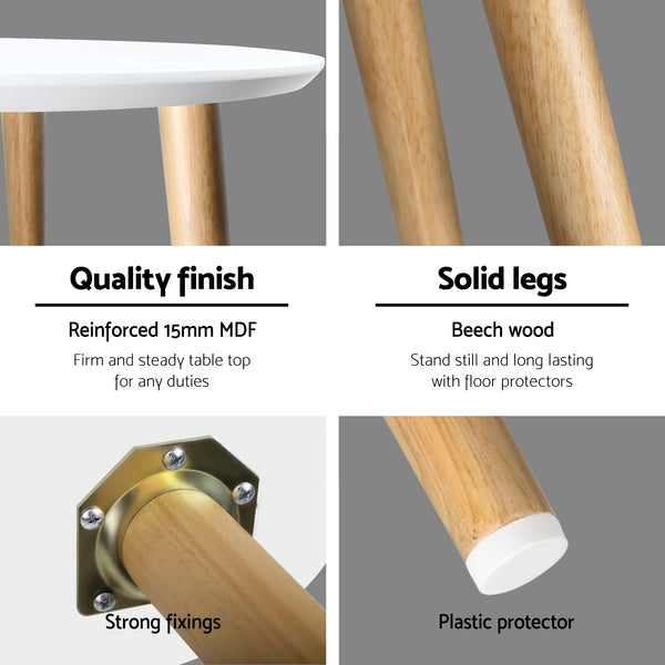 Artiss Round Side Table - White freeshipping - Awezingly