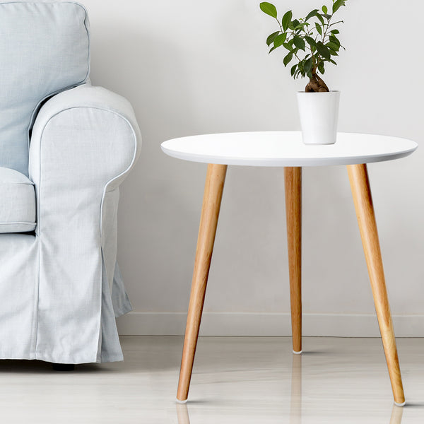 Artiss Round Side Table - White freeshipping - Awezingly