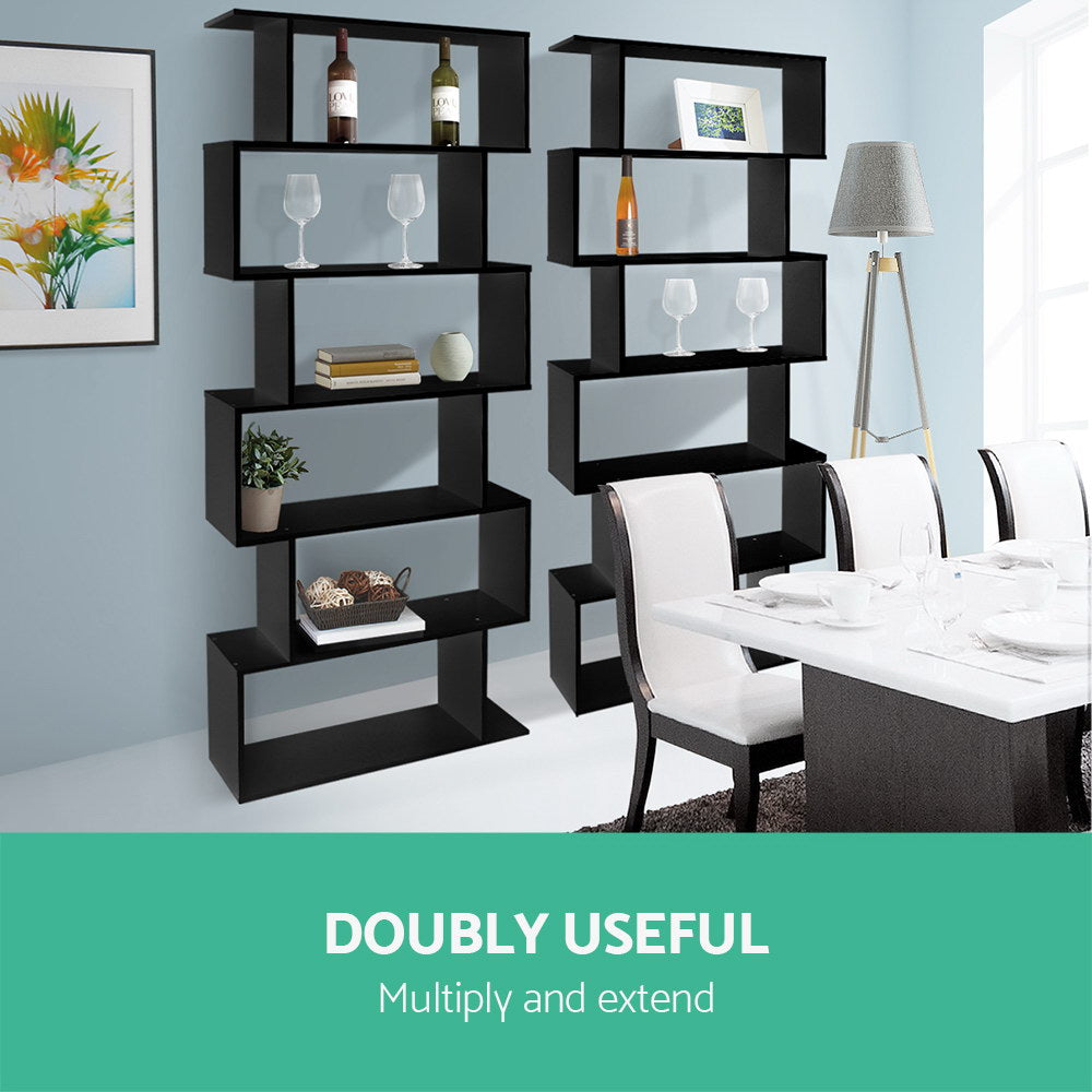 Artiss 6 Tier Display Shelf - Black Artiss