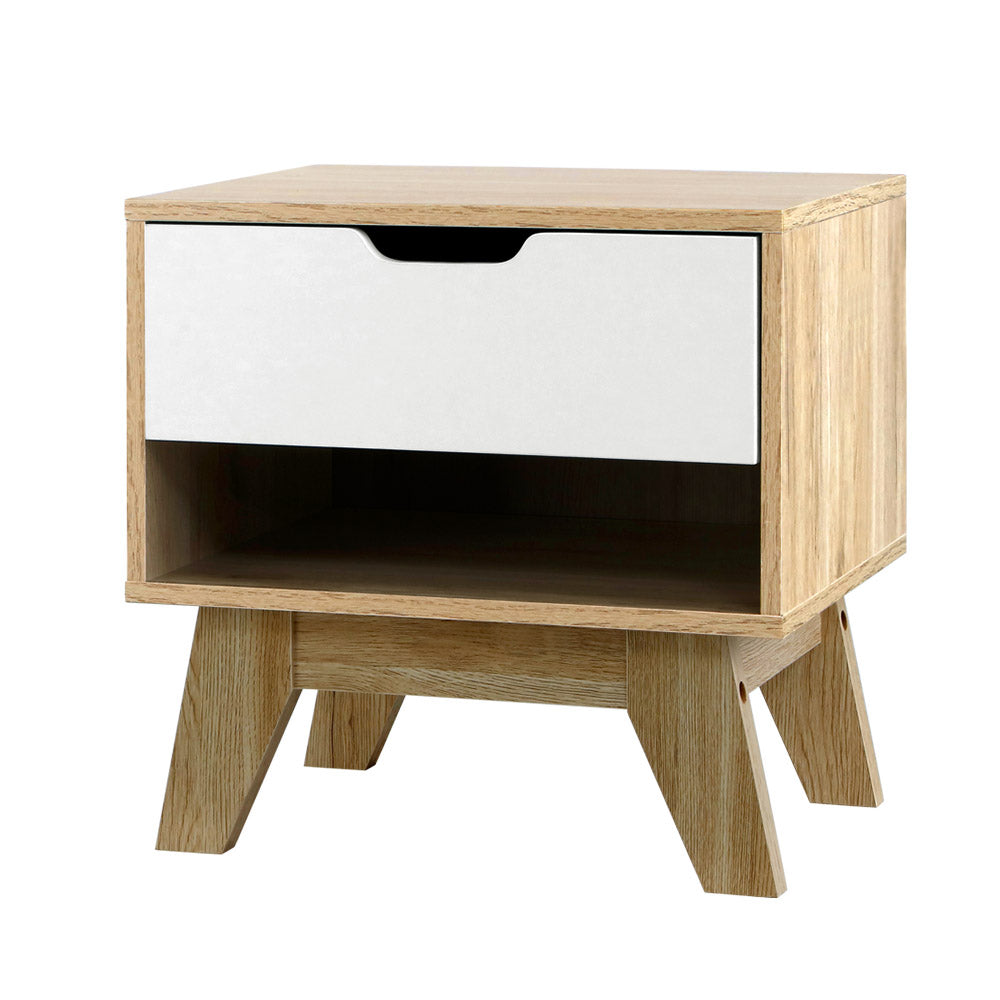 Artiss Bedside Table Drawer Nightstand Shelf Cabinet Storage Lamp Side Wooden freeshipping - Awezingly