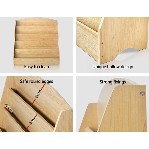 Keezi 5 Tiers Kids Bookshelf Magazine Rack Shelf Organizer - Wooden Keezi