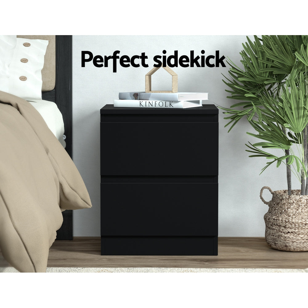 Artiss Bedside Tables Nightstand Black Lamp Artiss