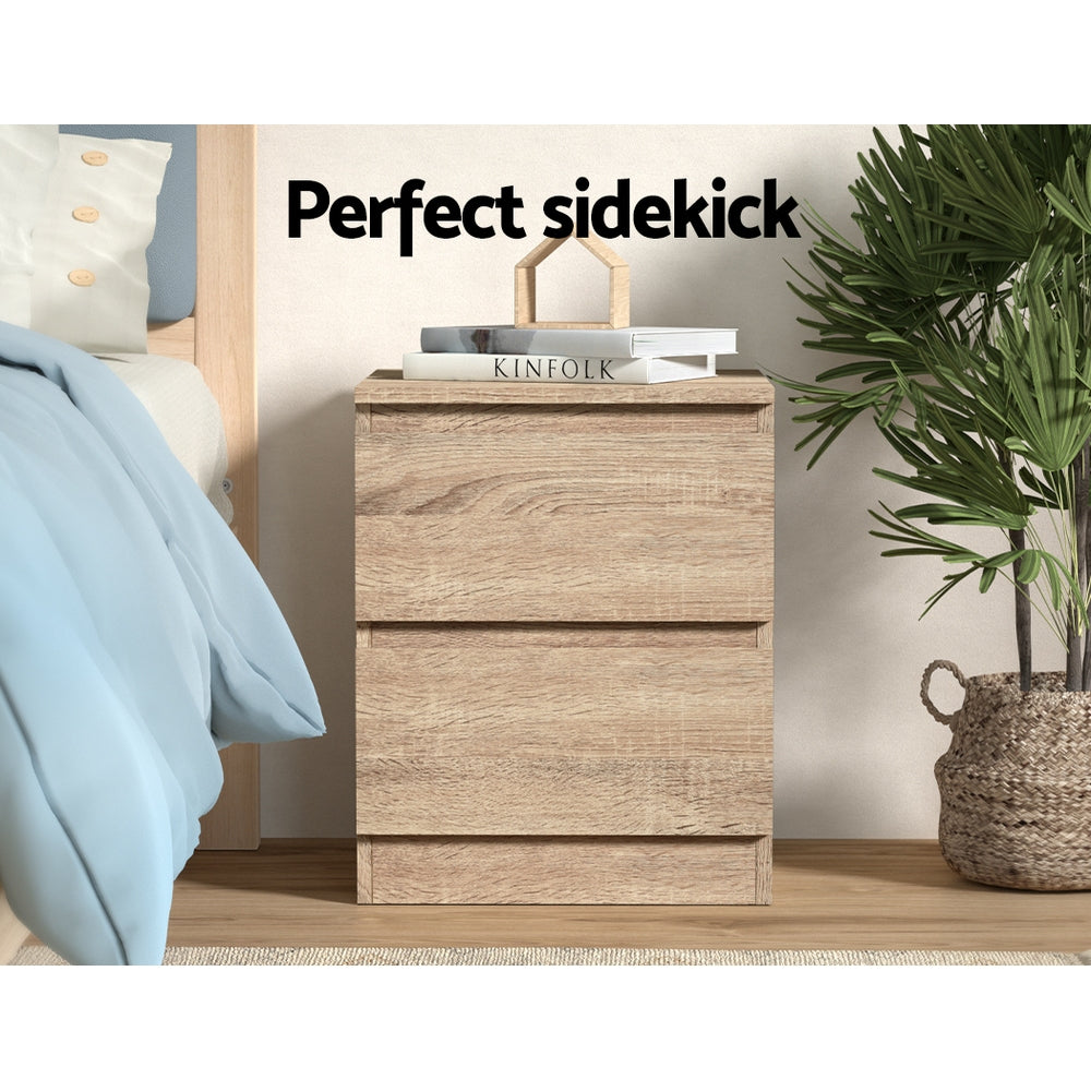 Artiss Bedside Tables  Wood Lamp