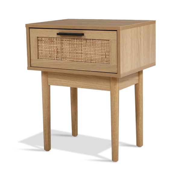 Artiss Bedside Tables Table 1 Drawer Storage Cabinet Rattan Wood freeshipping - Awezingly