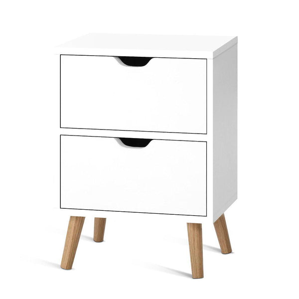Artiss Bedside Tables Drawers Side Table Nightstand White Storage Cabinet Wood freeshipping - Awezingly