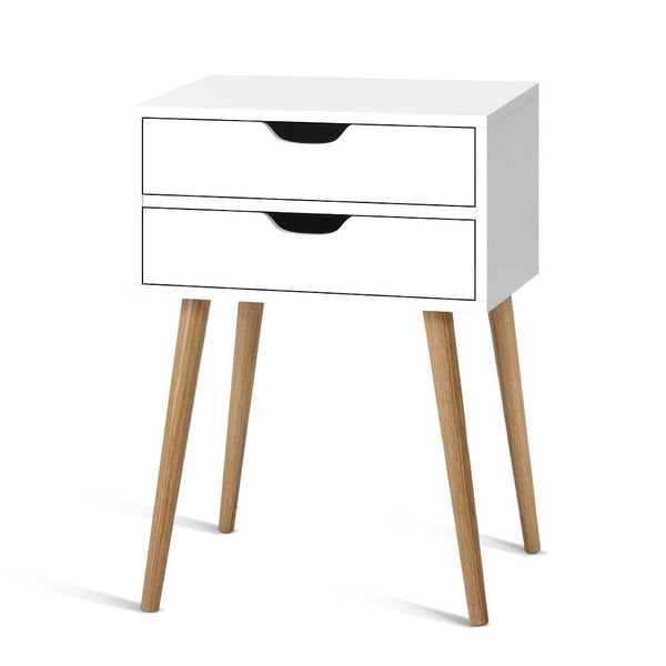 Artiss Bedside Tables Drawers Side Table Nightstand Wood Storage Cabinet White freeshipping - Awezingly