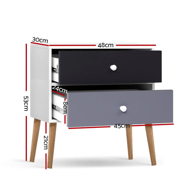Artiss Bedside Tables Drawers Side Table Nightstand Lamp Side Storage Cabinet freeshipping - Awezingly