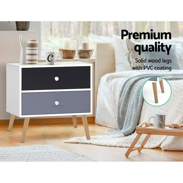 Artiss Bedside Tables Drawers Side Table Nightstand Lamp Side Storage Cabinet freeshipping - Awezingly