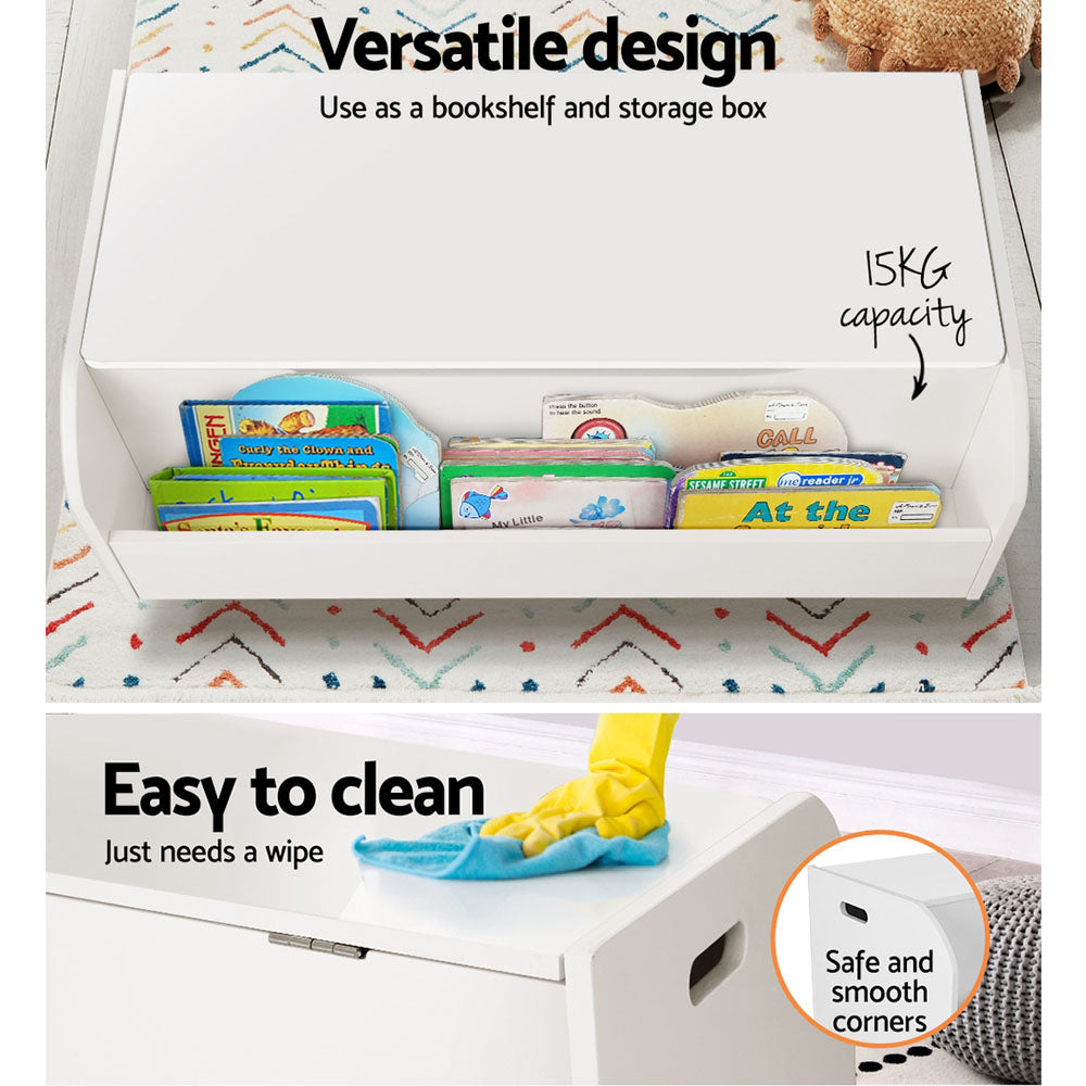 Keezi Kids Toy Box Bookshelf Storage Children Room Bookcase Organiser Display Keezi