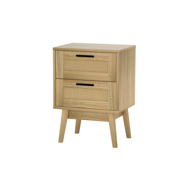 Artiss Bedside Tables Rattan 2 Drawers Side Table Nightstand Storage Cabinet Artiss