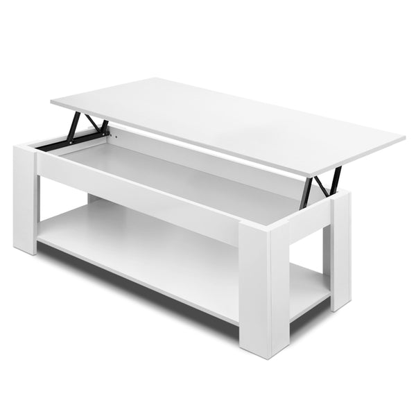 Artiss Lift Up Top Mechanical Coffee Table - White freeshipping - Awezingly