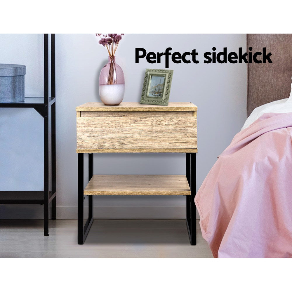 Artiss Chest Style Metal Bedside Table freeshipping - Awezingly