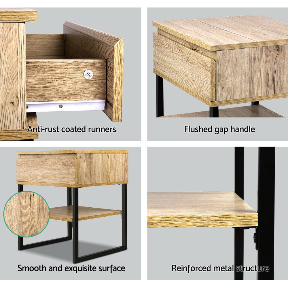 Artiss Chest Style Metal Bedside Table freeshipping - Awezingly