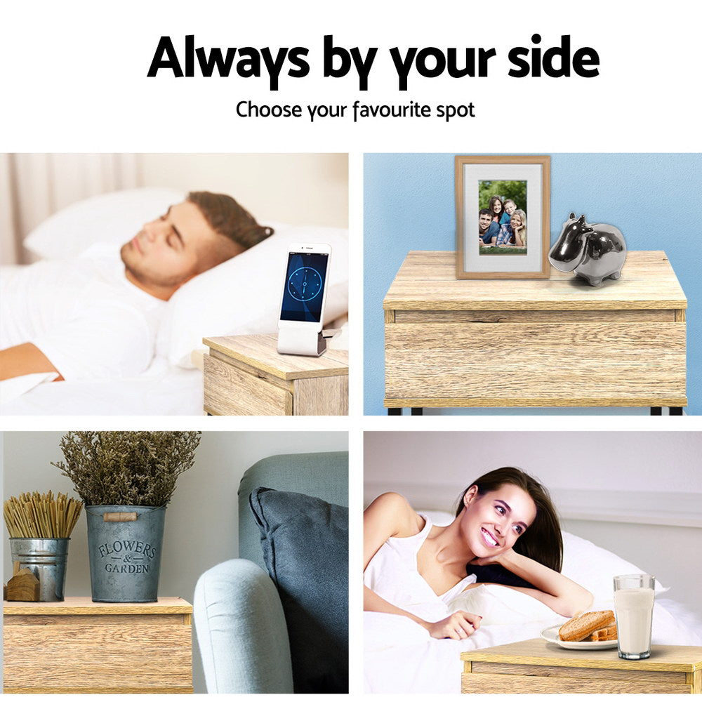 Artiss Chest Style Metal Bedside Table freeshipping - Awezingly