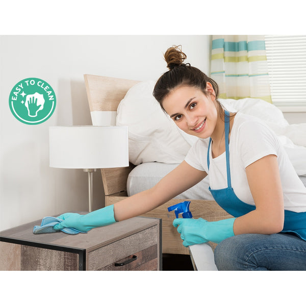 Artiss Bedside Table Drawers Nightstand Metal Oak freeshipping - Awezingly