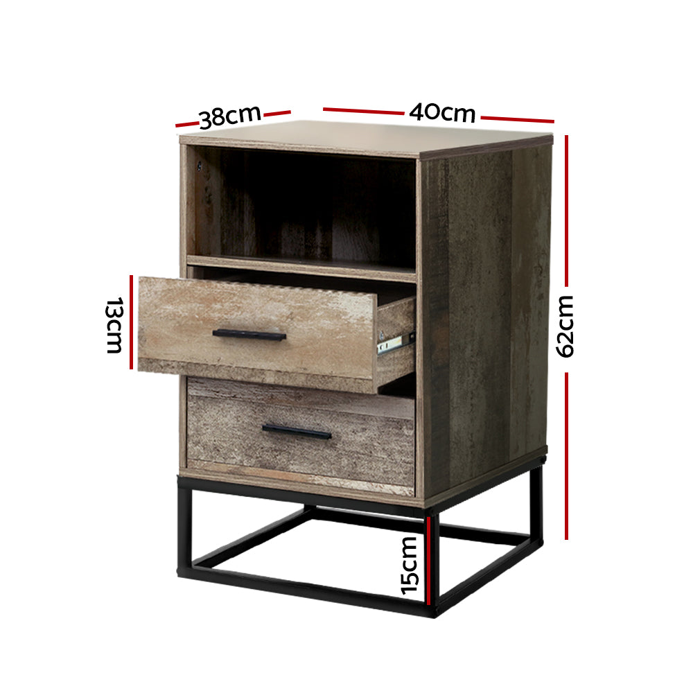Artiss Bedside Tables Drawers Side Table Nightstand Storage Cabinet Unit Wood freeshipping - Awezingly