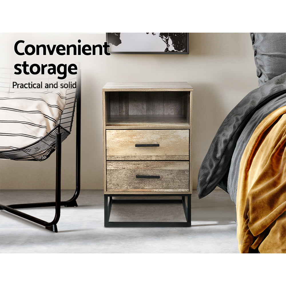 Artiss Bedside Tables Drawers Side Table Nightstand Storage Cabinet Unit Wood freeshipping - Awezingly
