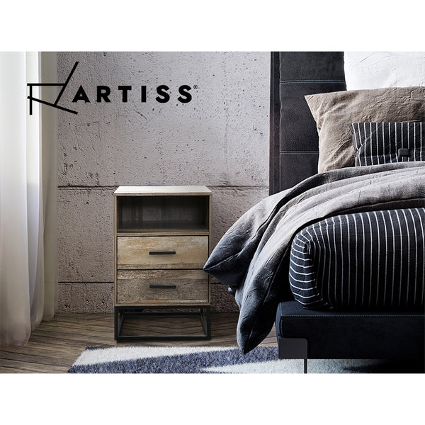 Artiss Bedside Tables Drawers Side Table Nightstand Storage Cabinet Unit Wood freeshipping - Awezingly