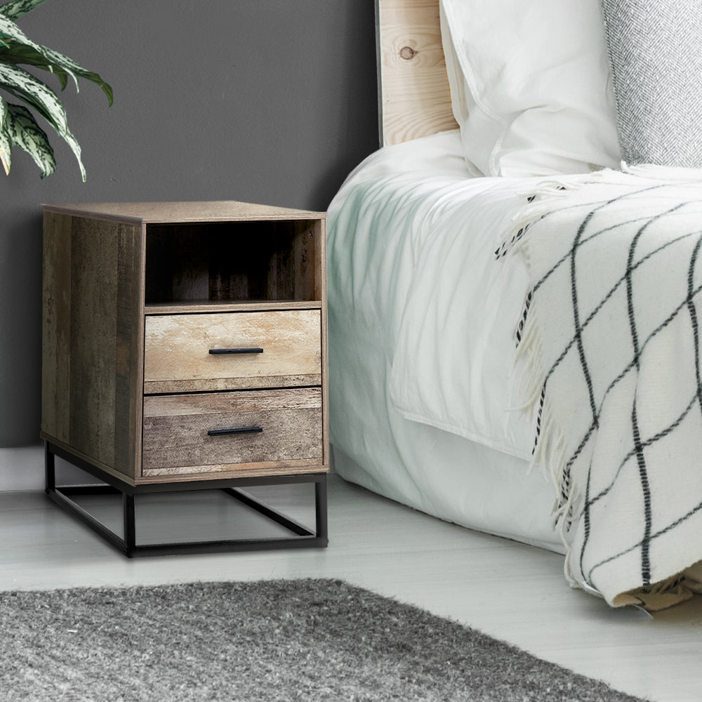 Artiss Bedside Tables Drawers Side Table Nightstand Storage Cabinet Unit Wood freeshipping - Awezingly