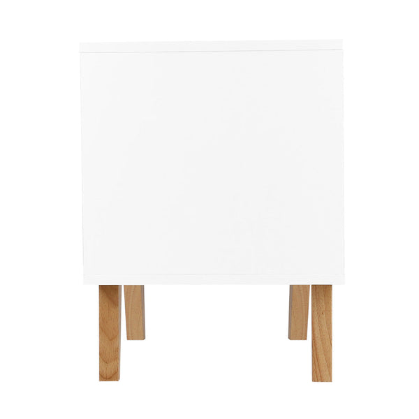 Artiss 2 Drawer Wooden Bedside Tables - White Artiss