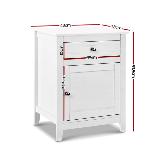 Artiss Bedside Tables Big Storage Drawers Chest White freeshipping - Awezingly