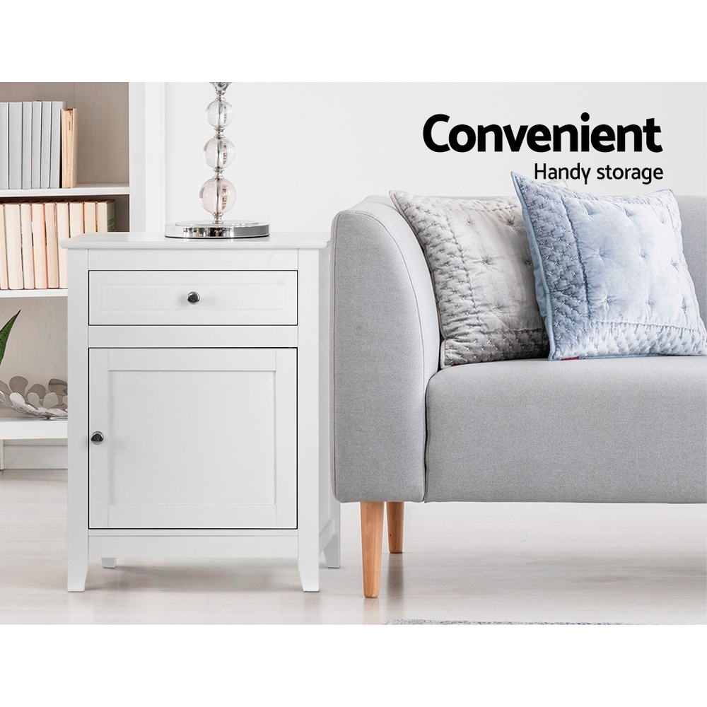 Artiss Bedside Tables Big Storage Drawers Chest White freeshipping - Awezingly
