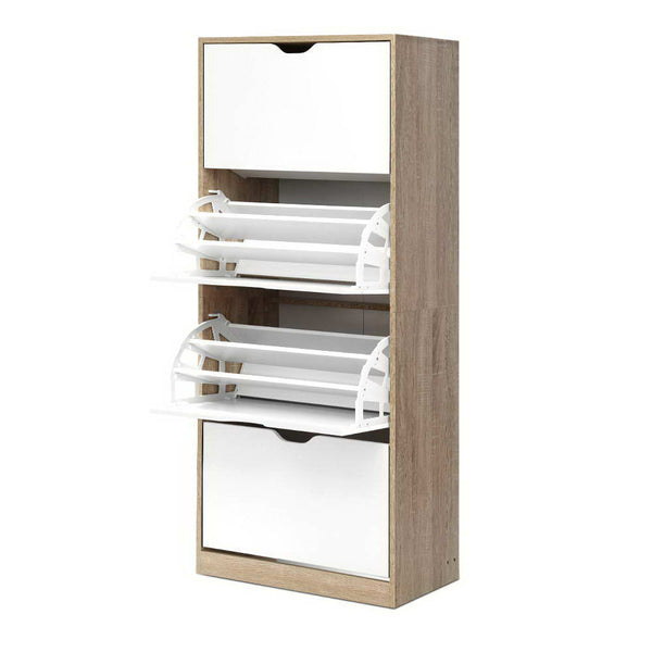 Artiss 48 Pairs Shoe Cabinet Rack Organiser Storage Shelf Wooden freeshipping - Awezingly