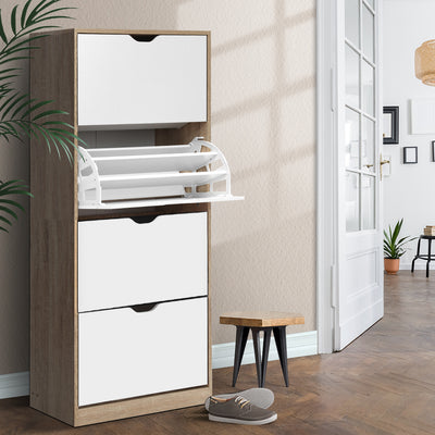 Artiss 48 Pairs Shoe Cabinet Rack Organiser Storage Shelf Wooden