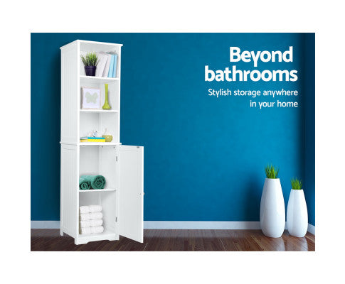Artiss Bathroom Tallboy Storage Cabinet - White freeshipping - Awezingly