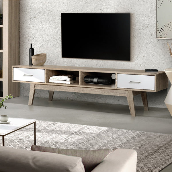 Artiss TV Cabinet Entertainment Unit Stand Storage Drawer Scandinavian 180cm Oak freeshipping - Awezingly