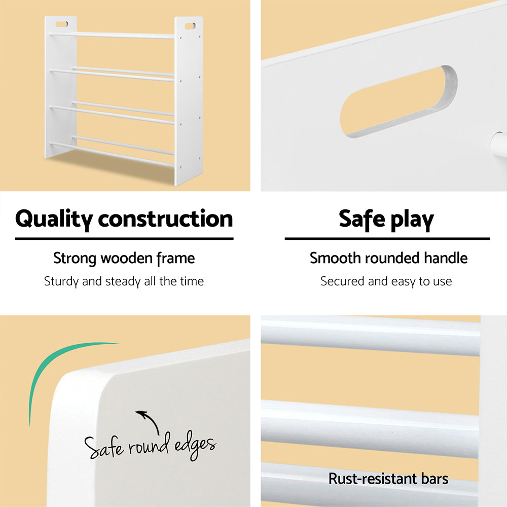 Keezi 12 Plastic Bins Kids Toy Organiser Box Bookshelf Storage Keezi