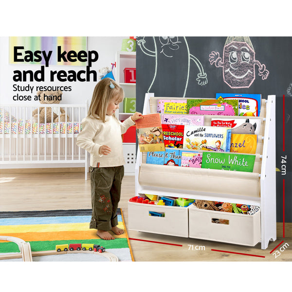 Keezi 4 tier Kids Bookshelf Display Rack Keezi