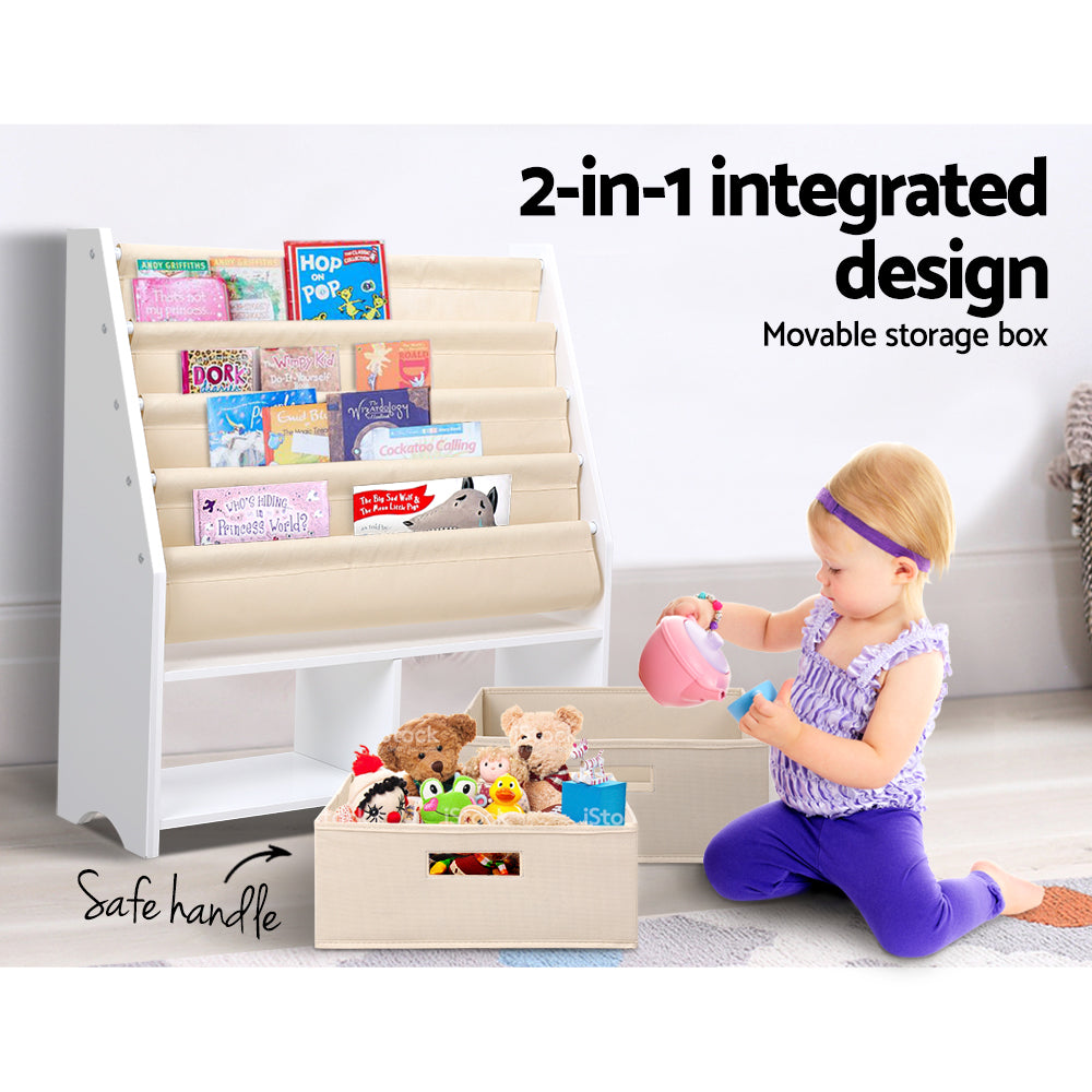 Keezi 4 tier Kids Bookshelf Display Rack Keezi