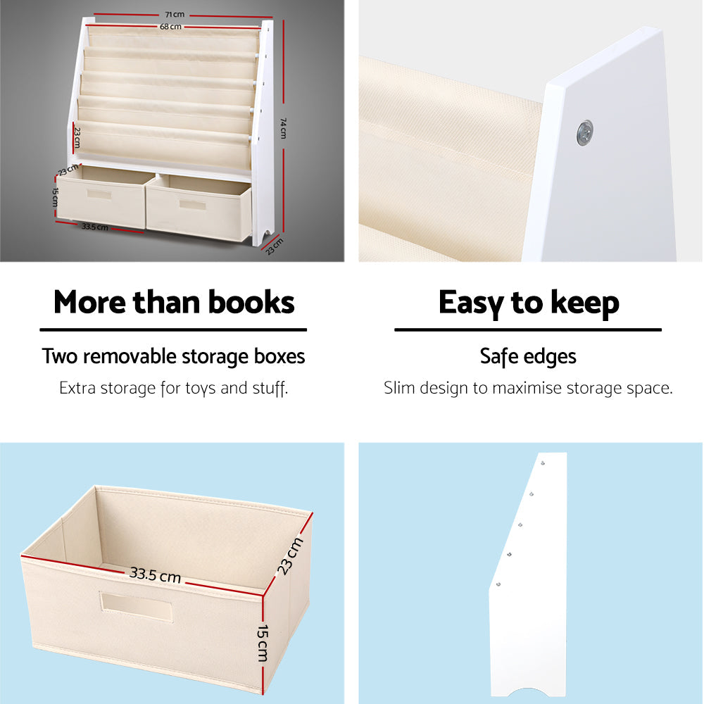 Keezi 4 tier Kids Bookshelf Display Rack Keezi