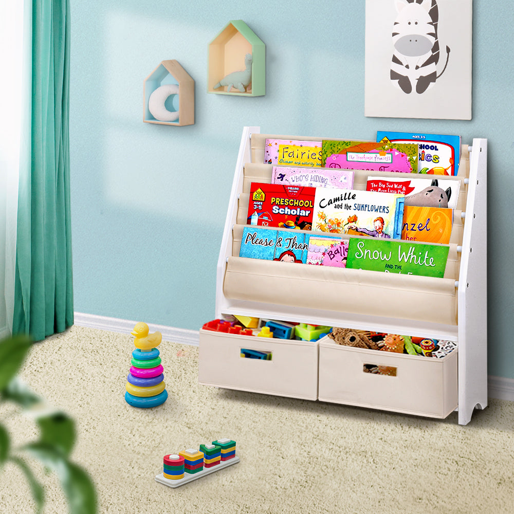 Keezi 4 tier Kids Bookshelf Display Rack Keezi