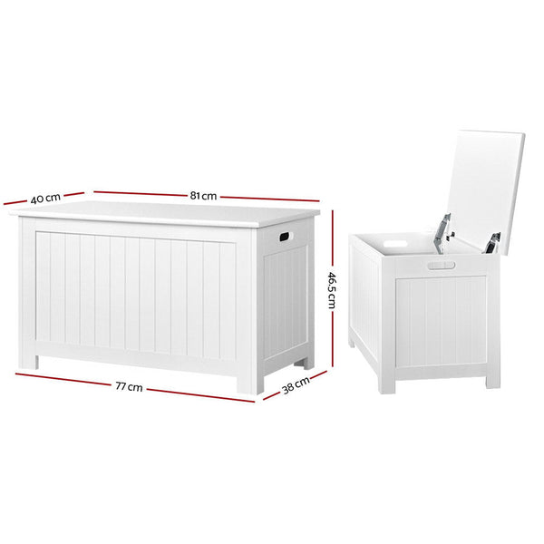 Keezi Kids Toy Box Storage Chest Cabinet  White Keezi